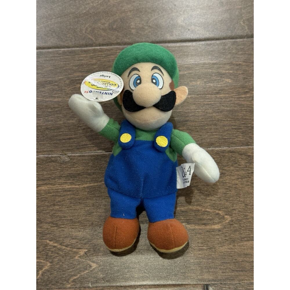 Vintage 1997 Nintendo 64 BD&A Collectibles Luigi Bean Bag Plush Doll New - Picture 2 of 11